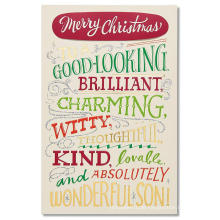 Grüße Geschenk Weihnachtskarte für Sohn mit Folie Gold Glitter Card